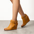 FRAUEN KEILABSATZ-STIEFELETTEN – WESTERN-STIL HERBSTSCHUHE FÜR KLEIDER